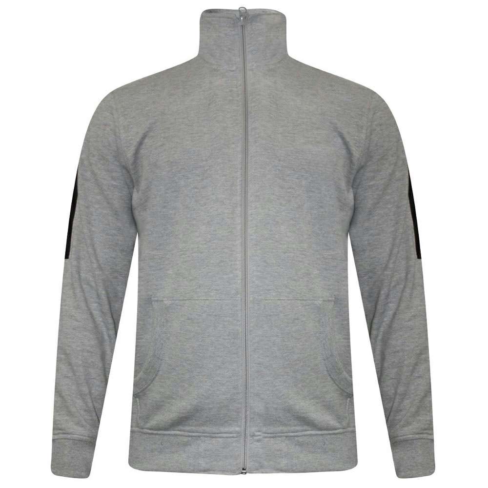 Light Grey Zip Track Jacket with Black Sleeve Panels